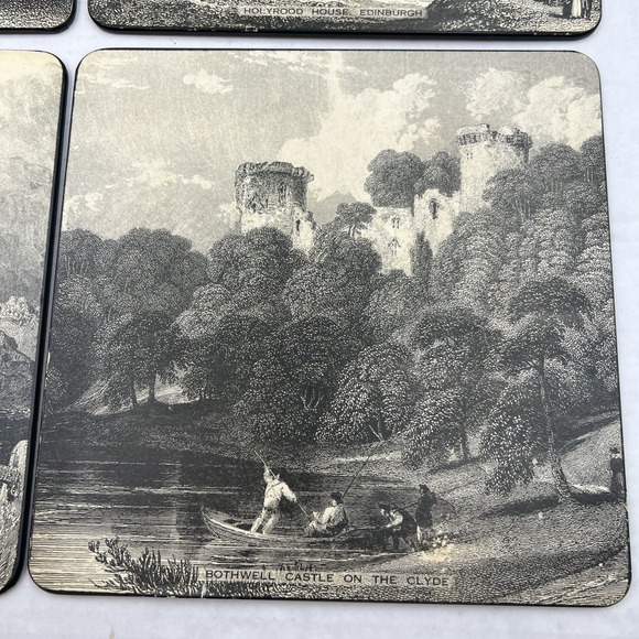 Vintage‎ Sheraton Scottish Castles Cork-Back Placemats Set of 6 w/ Box - Picture 7 of 13
